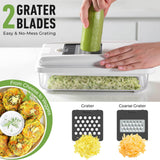 Multi-Function Vegetable Chopper & Mandoline Slicer Set with Interchangeable Blades