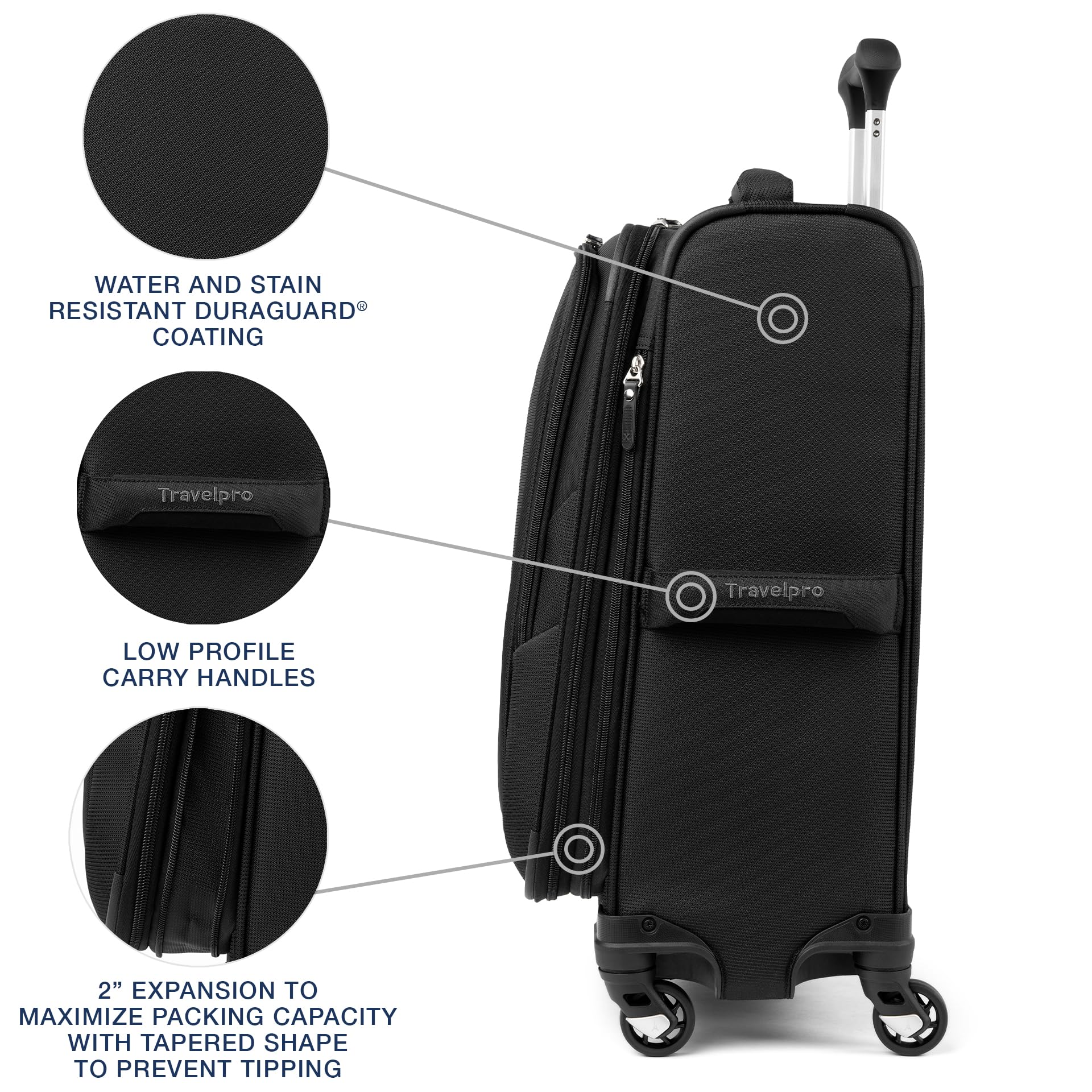 Travelpro Maxlite 5 Softside Expandable Carry-On Luggage 21”, Ultra-Lightweight Spinner Suitcase with 4 Wheels (Black)