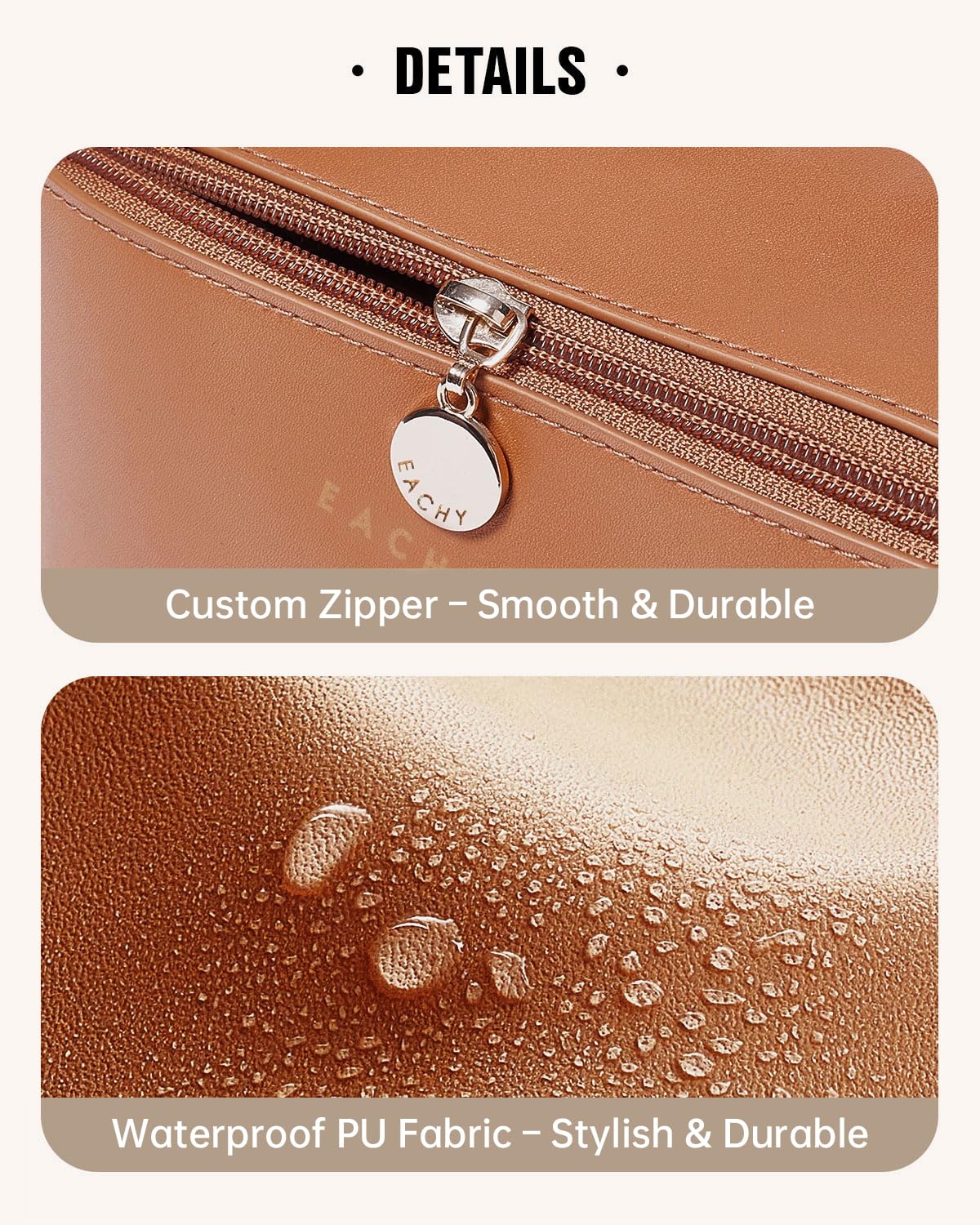 Large Capacity Makeup & Toiletry Travel Bag for Women, Waterproof Cosmetic Organizer with Brush Compartment