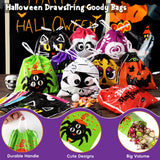 96-Pack Halloween Drawstring Candy Bags – 12 Cute Designs, Durable 6x6" Trick-or-Treat Goodie Bags for Kids & Parties