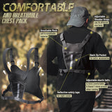 Tactical Chest Pack Rig for Men & Women – Adjustable Running & Outdoor EDC Vest (Black)