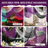 Halloween Creepy Cloth Set – 8 Pack Stretchable Gauze Fabric in Black, White & Purple for DIY Haunted Decorations (30x70 Inches Each)