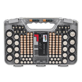 ONTEL Battery Daddy Double-Sided Battery Organizer Case with Tester – Portable Storage for up to 180 Batteries (Warm Grey)