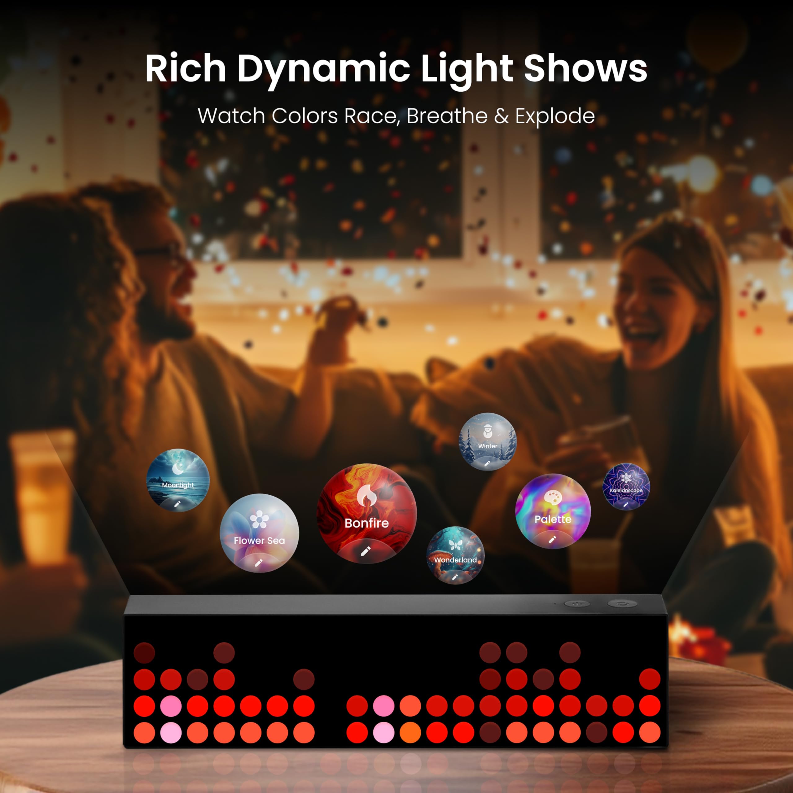 Cube Lite Smart LED Matrix Panel – Music Sync, Emoji Display & 16M Color Ambient Light