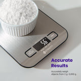 Digital Kitchen Scale with LCD Display – Precision Stainless Steel Food Scale (11 lb / 5 kg)