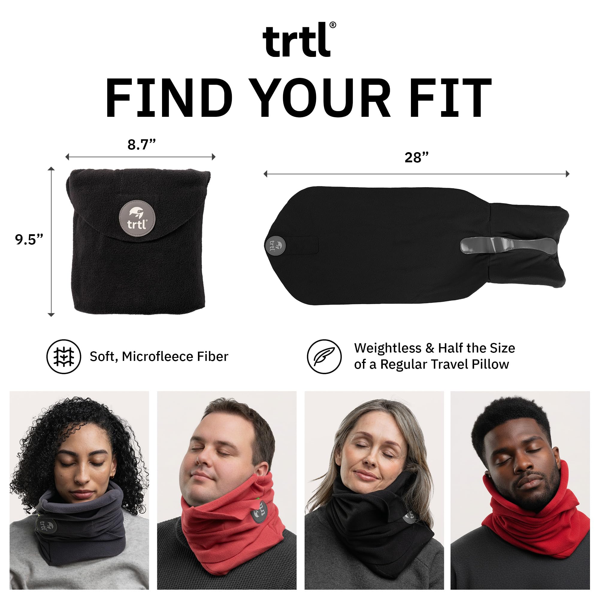 Ergonomic Travel Neck Pillow for Airplanes – Lightweight Neck Support Pillow with Patented Head Support System