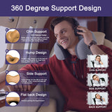 Memory Foam Travel Neck Pillow with Chin Support – Adjustable Airplane Neck Pillow for Comfortable Flights
