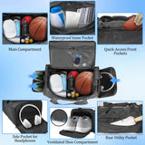 ORKELS 29L 3-in-1 Gym Bag Backpack – Waterproof Sports Duffle with Shoe & Wet Pocket for Travel and Fitness (Black)