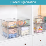Clear Stackable Acrylic Drawer Organizer (4-Pack) – Pull-Out Storage Bins for Pantry, Bathroom & Cabinets