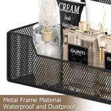 Hongtamoya Over-the-Door Metal Storage Organizer – 6 Adjustable Mesh Baskets & Hooks for Closet, Pantry & Bathroom (Black)