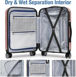 Rose Gold 20-Inch Expandable Hardshell Carry-On with TSA Lock