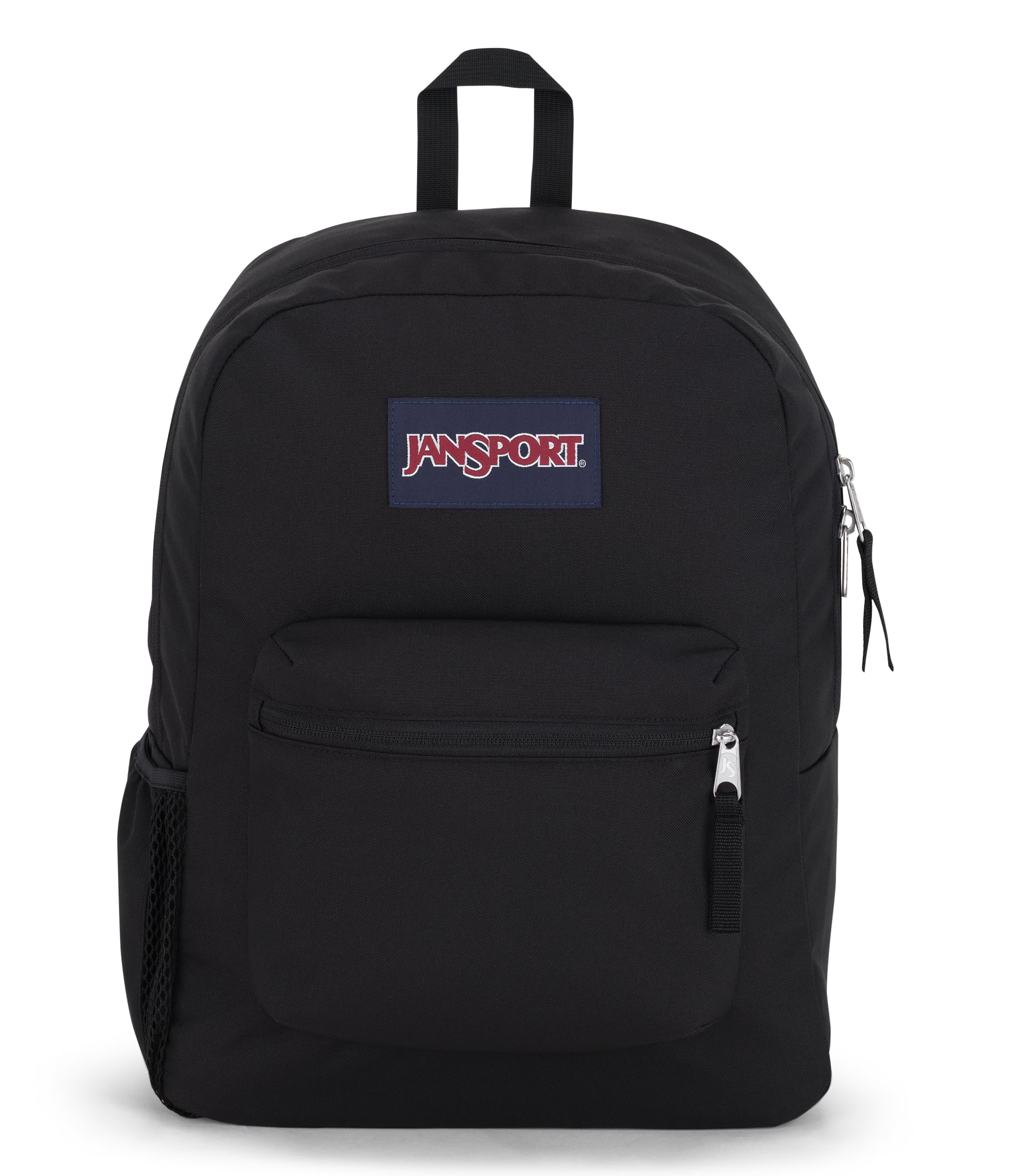 JanSport Cross Town Backpack – Classic Everyday Backpack with Front Organizer & Bottle Pocket (Black)