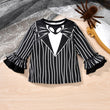 Little Girl Halloween Outfit – Toddler Jack Skellington & Sally Inspired Fall Clothing Set (4T–5T)
