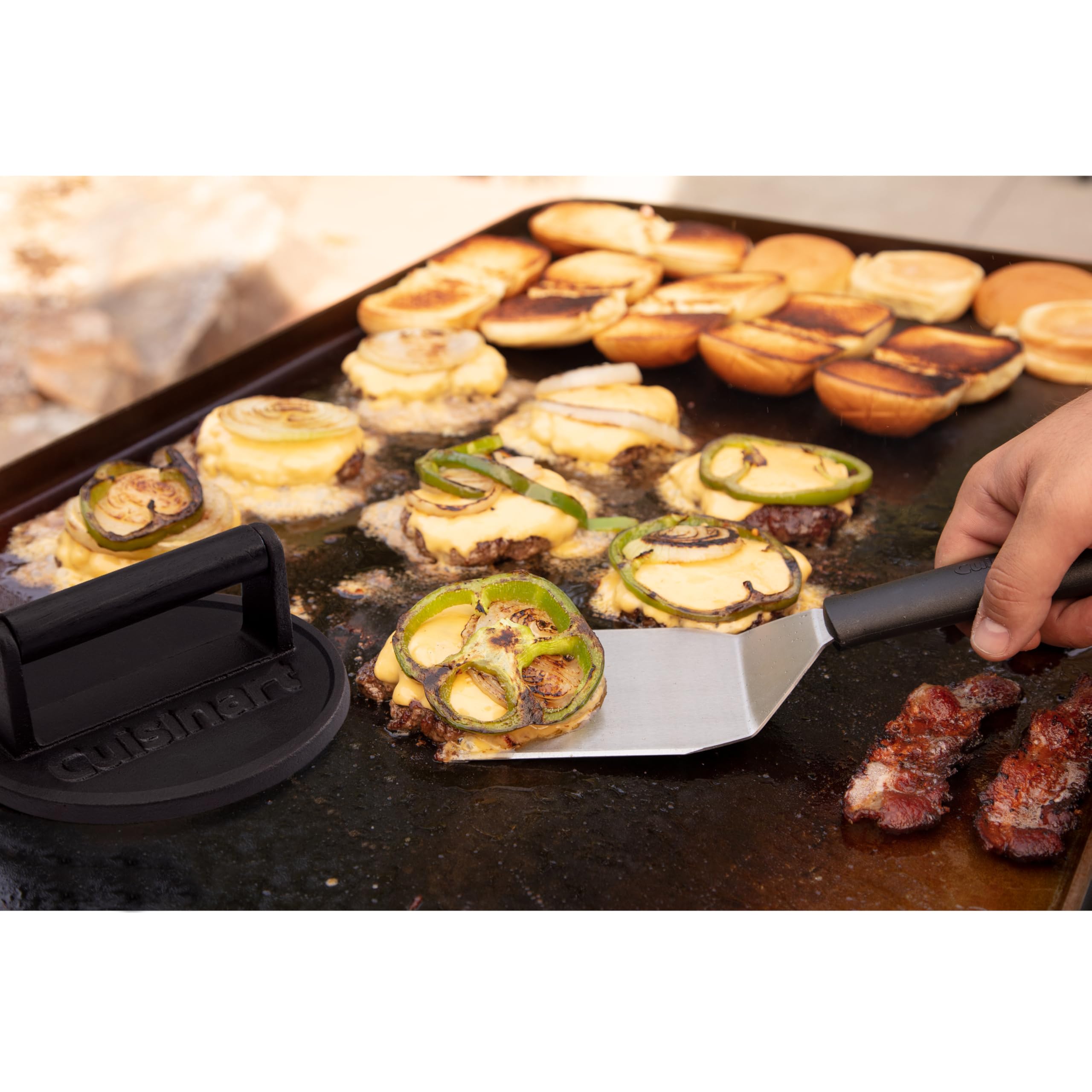 Cast Iron Smash Burger Press 6.5” – Heavy-Duty Crispy Crust Hamburger Smasher Tool