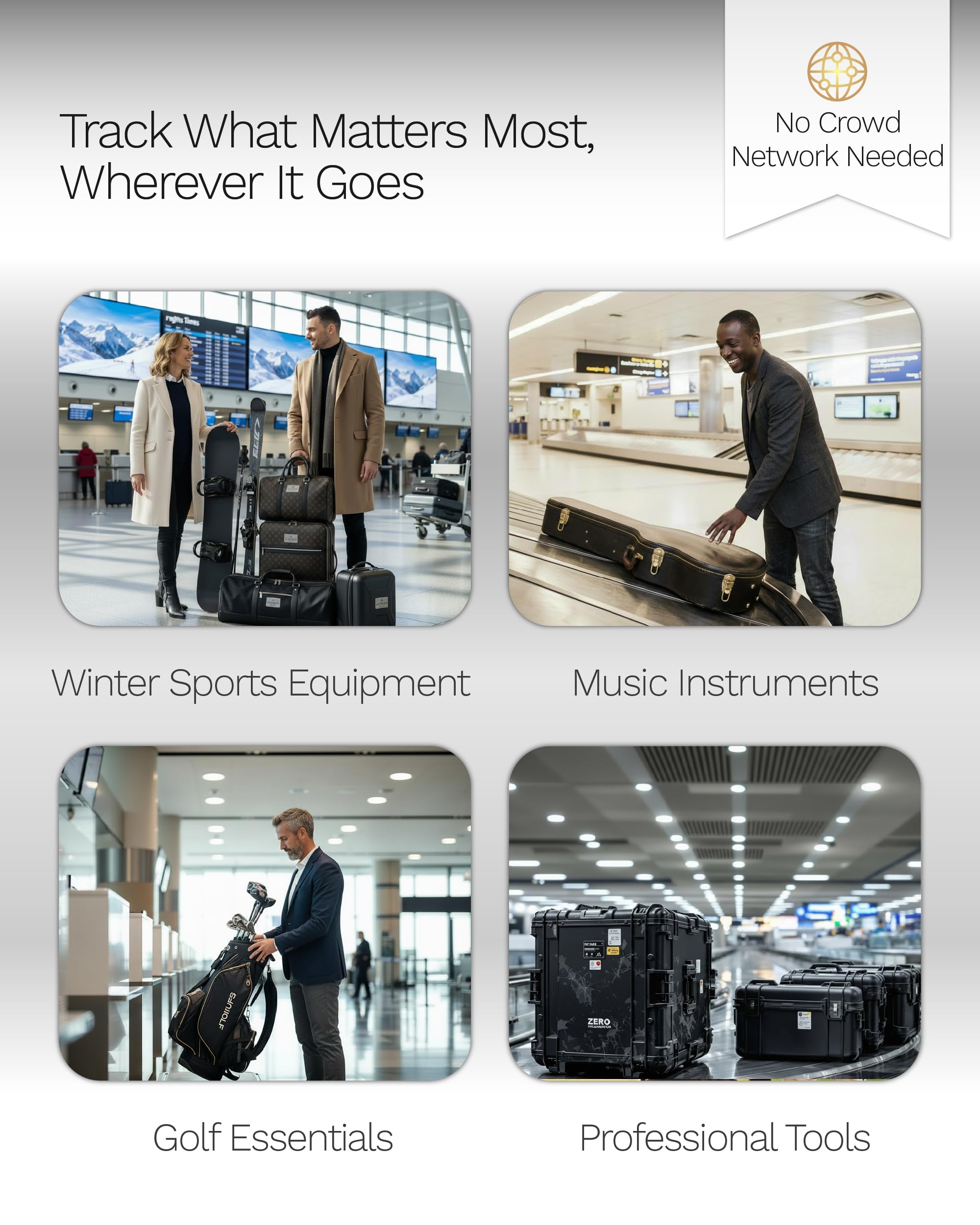 GEGO PRO Real-Time Global GPS Tracker for Luggage and Assets, TSA Approved Smart Travel Tracker with Multi-Network SIM and Security Alerts