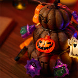 Halloween LED String Lights – 20 Battery-Operated Pumpkin, Ghost & Witch Lights with Timer & 8 Modes (9.8Ft)