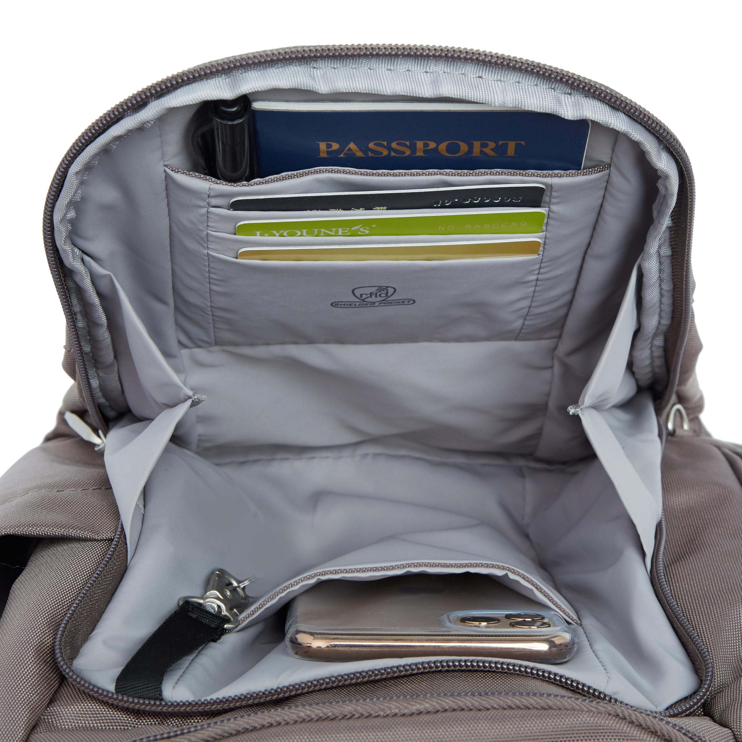 Travelon Classic Anti-Theft Backpack – RFID Secure Lightweight Travel Backpack for Tablet & 13” Laptop (Nutmeg)