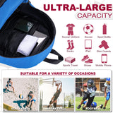HIMAL OUTDOORS Soccer Backpack – Sports Gear Bag with Ball Holder & Separate Cleat Compartment (Blue)
