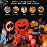Giiffu 54-Pack Halloween Treat Boxes with Clear Window - 9 Designs Trick or Treat Candy Bags for Kids Party Favors Supplies, Classroom Exchange (6 x 4 x 2 Inches)