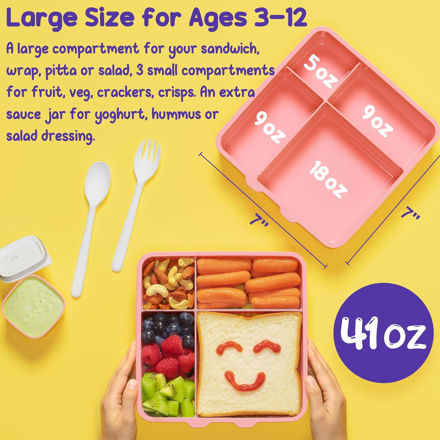 Space 7-Piece Bento Lunch Set with 14 oz Bottle