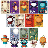 Halloween Face Sticker Set – 36 Sheets Mix & Match Googly Eyes, Witch, Ghost & Pumpkin Designs (Multi-Color)