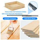 Premium Birchwood Pull-Out Cabinet Drawer with Soft-Close Slides – Heavy-Duty Slide-Out Shelf for Kitchen Cabinets (14” W x 21” D)