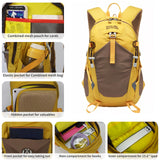 Royal Mountain 30L Lightweight Hiking Backpack with Rain Cover – Foldable Travel Daypack for Men & Women, Yellow