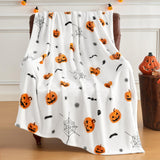 Halloween White Blanket – Soft Cozy Premium Throw with Festive Prints for Couch, Bed & Home Décor