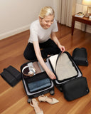 HOTOR 6-Piece Travel Packing Cubes Set for Luggage, Lightweight Suitcase Organizers with Shoe Bag and Underwear Pouch