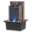 LED Mini Rock Waterfall Table Fountain with Natural Stone Design, Indoor Meditation Water Feature & Quiet Circulating Pump – Decorative Zen Fountain