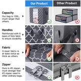 Large Capacity Clothes Storage Bag (100L) – Breathable Fabric Organizer with Clear Window & Reinforced Handles