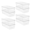 Clear Storage Organizer Bins with Lids & Handles – Stackable Refrigerator and Pantry Containers (12” Size)