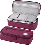 Large 80-Pencil Canvas Organizer Case with 5 Compartments