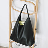 Soft Vegan Leather Hobo Bag for Women – Slouchy Shoulder Handbag with Spacious Interior (Black)
