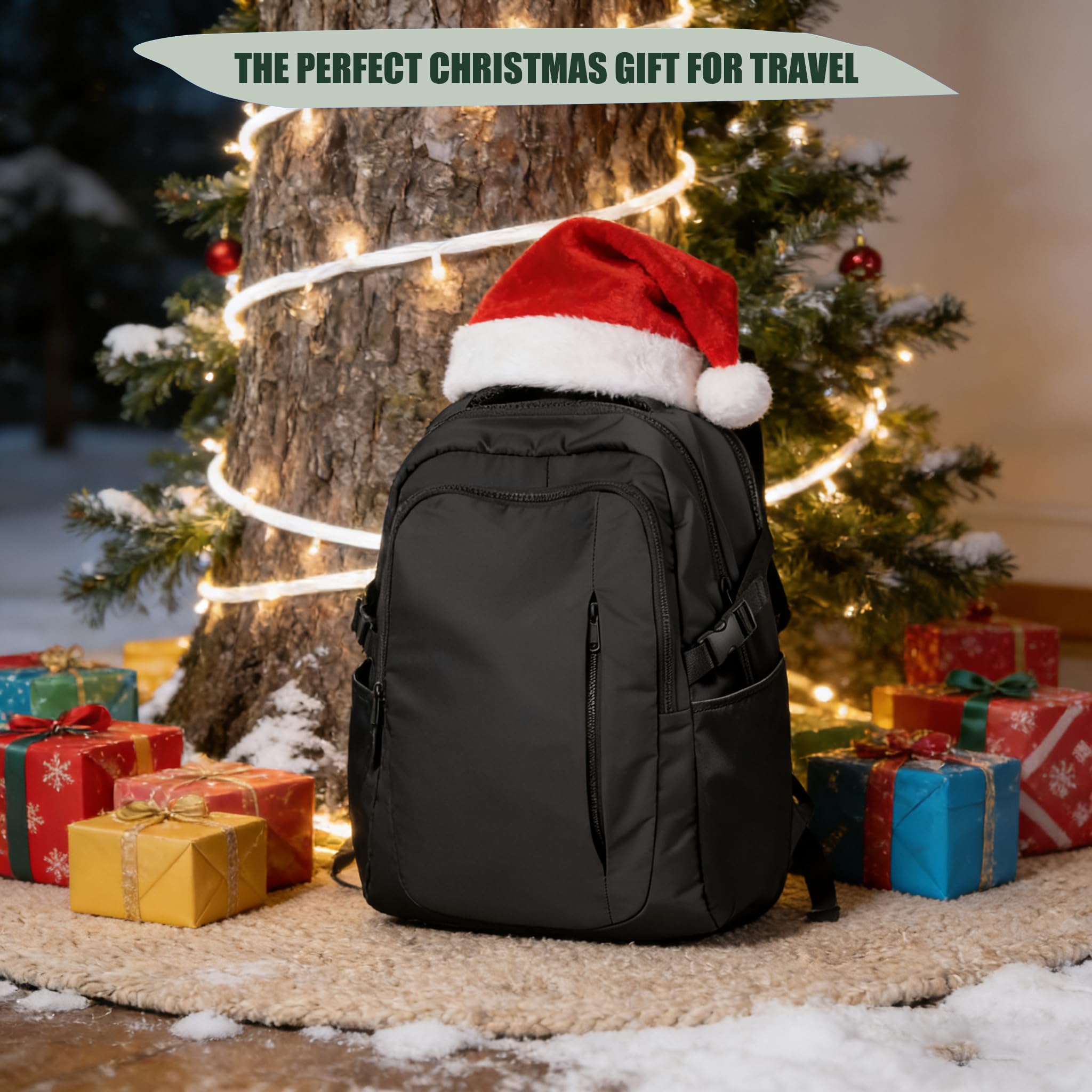 SUWASP Carry-On Travel Backpack with Laptop Pocket & Shoe Compartment – Black