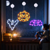 Halloween Window Lights Set – Battery-Operated LED Bat, Pumpkin & Ghost Designs with Timer & 2 Lighting Modes (Indoor/Outdoor)