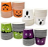 Halloween Snack Cups – 60 Pack Dessert Treat Cups with Pumpkin, Ghost, Frankenstein & Vampire Designs (10oz, Multicolor)