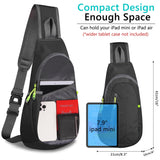 Lightweight Sling Bag Crossbody Backpack – Compact Chest & Shoulder Daypack for Travel, Gym & Outdoor Sports (Black)