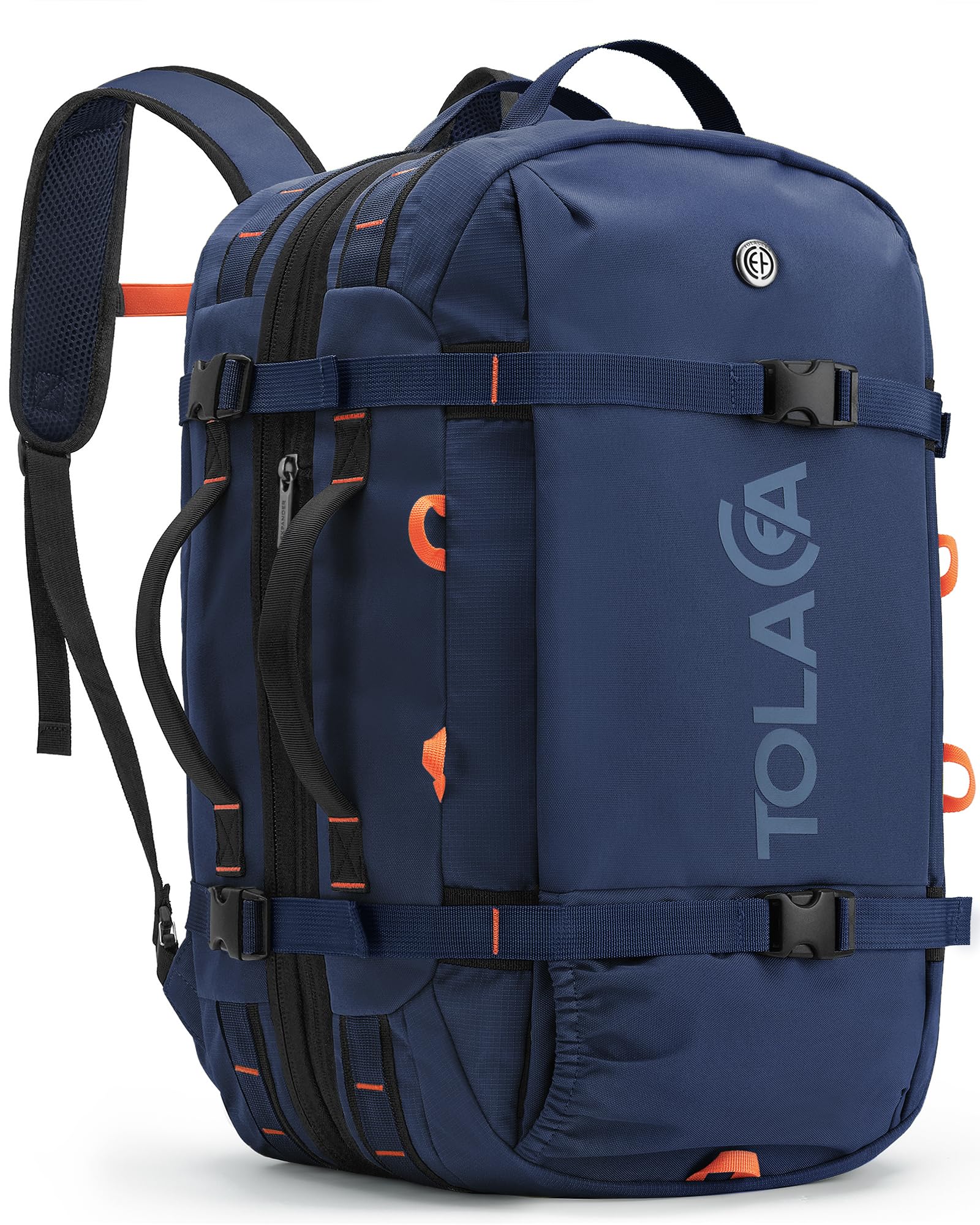 Tolaccea Expandable Carry-On Travel Backpack 40L–50L with TSA-Friendly Design and Laptop Compartment