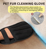 Electrostatic Pet Hair Remover Glove with Five-Finger Design, Reusable Fur Cleaning Mitt for Furniture, Clothing, Carpets, and Car Interiors