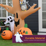 7.5FT Inflatable Halloween Tree with Ghost, Owl & Pumpkins – Lighted Outdoor Yard Decoration with LED Lights, Stakes & Sandbags