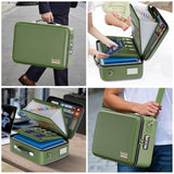 DOCSAFE Fireproof Hard-Shell Document Box with Lock – Portable File Organizer for Home, Office & Travel (Green)