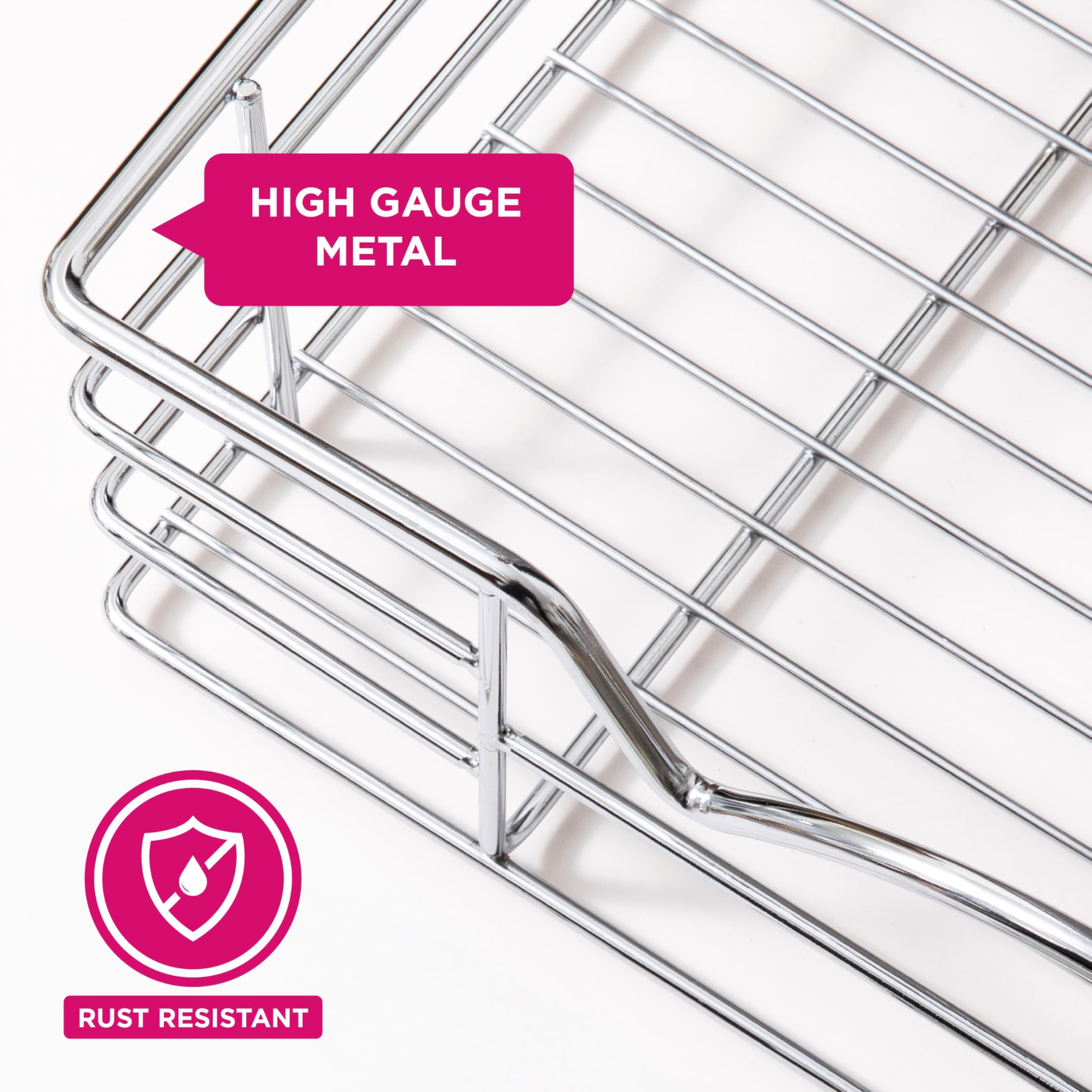 HOLDN Chrome Heavy-Duty Pull-Out Cabinet Organizer – Full-Extension Slide-Out Drawer for Large Base Cabinets (30” Width)