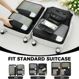 Travel Packing Cubes Organizer Set for Suitcase – Lightweight Luggage Storage Bags with Mesh Panel for Organized Travel (Black)