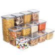Airtight Pantry Storage Containers Set – 12 BPA-Free Stackable Canisters for Modern Kitchen Organization (Black)