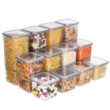 Airtight Pantry Storage Containers Set – 12 BPA-Free Stackable Canisters for Modern Kitchen Organization (Black)