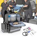 TRUNAB Emergency Medical Backpack – Modular EMT-Style Organizer with Detachable Side Pockets & Non-Slip Base (Grey)