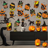 Vintage Halloween Cutouts Set – 40 Retro Paper Decorations with Black Cats, Witches & Owls for Party Decor
