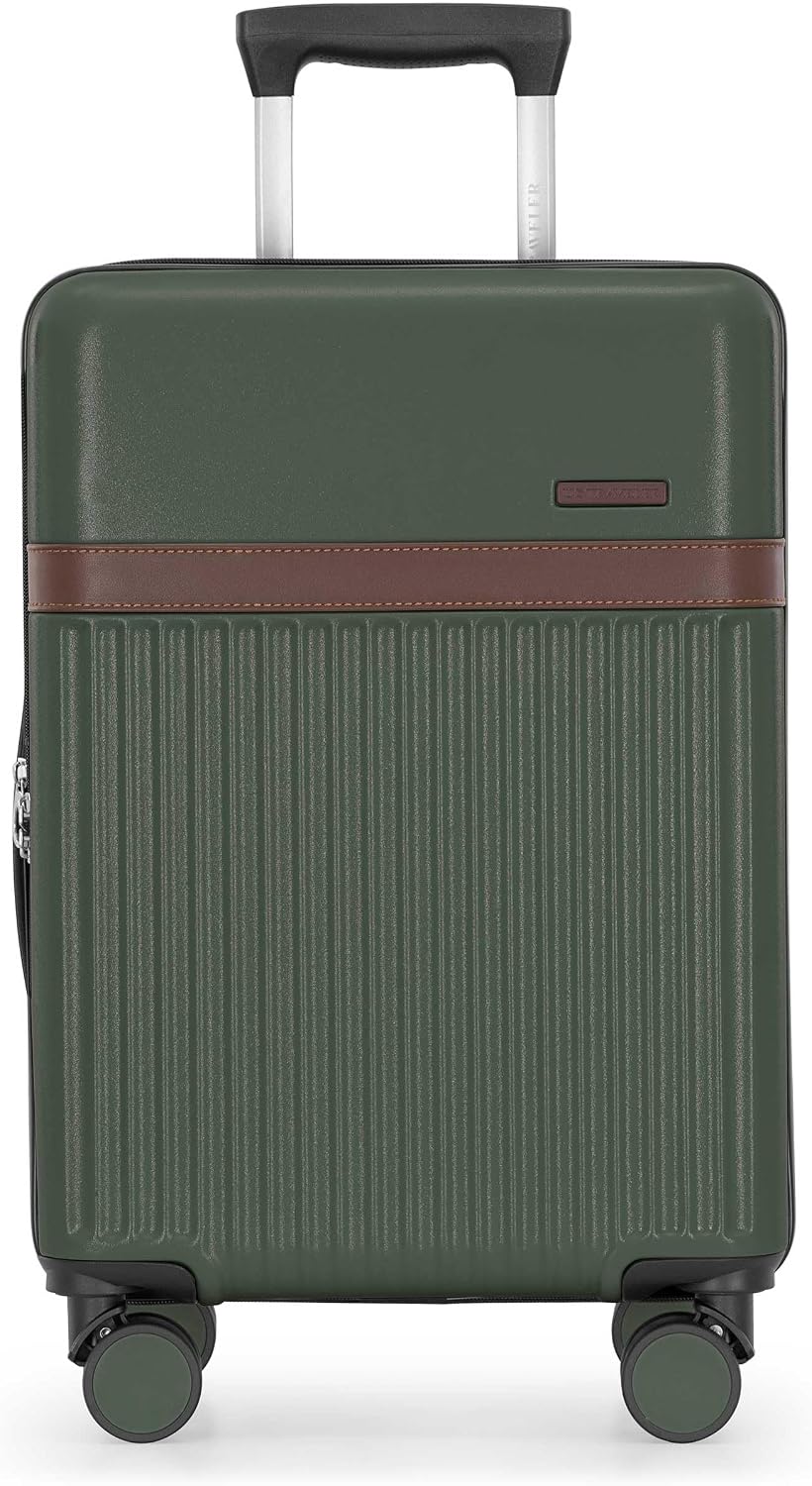 Green 3-Piece Carry-On Luggage Set with Backpack & Toiletry Bag
