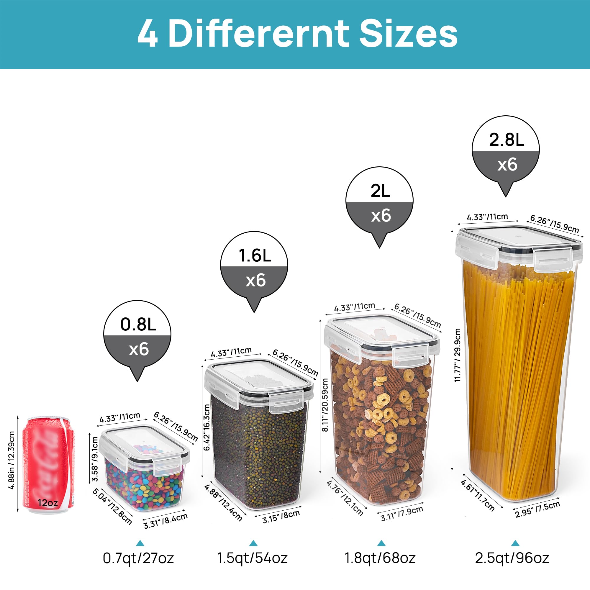 Vtopmart Airtight Food Storage Containers Set – 24 Piece Stackable Pantry Canisters with Lids & Labels